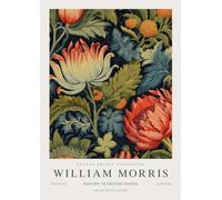 QSDTGHUIKP William Morris Wall Art Rosa calendula Pittura William Morris Pink Floral Canvas Prints Mostra Poster per Bagno Wall Decor 16x24in Senza Cornice