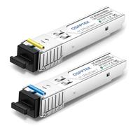 QSFPTEK 1.25G BIDI WDM SFP Module, ricetrasmettitore 1000Base-BIDI 20 km Simplex SC, Tx1310/Rx1550 nm compatibile con Cisco GLC-BX-U, GLC-BX-D, Ubiquiti UniFi UF-SM-1G-S, Microtik (SMF, 20 km, DDM)