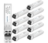 QSFPTEK (10Pack 10GBASE-SR SFP+ Modulo 10G 850nm 300M DDM LC Port Multimode SFP+ Ricetrasmettitore Compatibile con Cisco SFP-10G-SR, Ubiquiti UF-MM-10G, Microtik, Supermicro