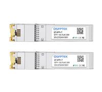 QSFPTEK 2Pack 10GBase-T RJ45 SFP+ Rame 30m 1.25/2.5/5/10G-T Modulo RJ45 Transceiver per Cisco SFP-10G-T-S, Ubiquiti UF-RJ45-10G, Mikrotik, Supermicro (Supporta Tariffe Multiple)