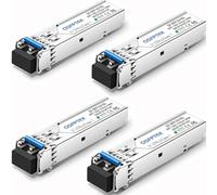 QSFPTEK 4Pack Gigabit SFP Modulo 1310nm 10km DDM LC Monomodale Mini-GBIC 1000BASE-LX/LH Transceiver per Cisco GLC-LH-SMD/GLC-LX-SM-RGD, Ubiquiti UF-SM-1G, Mikrotik, Altri switch aperti