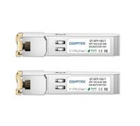 QSFPTEK Confezione da 2 ricetrasmettitori 10GBASE-T SFP+ RJ45, modulo da 10G SFP+ a RJ45 fino a 30 m in rame Mini-GBIC con chip RTL8261N per Cisco SFP-10G-T-S, Ubiquiti UF-RJ45-10G, D-Link, Supermicro