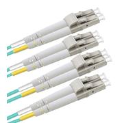 QSFPTEK OM3 LC a LC Cavo di Toppa della Fibra 10 Meter(2 Pack), 10GB Duplex OM3 Cable LC-LC 50/125um Cavo a Fibre Ottiche Multimodali Cavo Patch LSZH 10M (33ft)-2pack