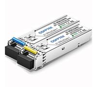 QSFPTEK ricetrasmettitore di Fibra Ottica di 1.25G SFP 1000BASE-BX-D BIDI WDM, ricetrasmettitore di Fibra Ottica di LC DDM Semplice di 20KM Tx1310/Rx1550nm per Cisco GLC-BX-40U, Cisco GLC-BX-40D