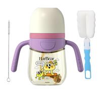 Qshare Tazza con beccuccio per bambini dai 6 mesi in su, 260 ml, con manici, borraccia per bambini da 6 a 12 mesi (viola)