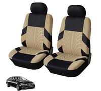 QSJKLC Set Completo di Coprisedili in Poliestere per BMW F11 F30 F32 G20 G60 1er 2er 3er 4er 5er 6er 7er, Set di Coprisedili e Copri Poggiatesta per Sedili, Protezione per Sedili,2 Seats-Beige