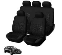 QSJKLC Set Completo di Coprisedili in Poliestere per VW Golf Passat Arteon Tiguan Atlas CC, Set di Coprisedili e Copri Poggiatesta per Sedili, Protezione per Sedili,5 Seats-Black