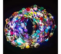 QSJQAMG 50 fasce per capelli con fiori a LED, fasce luminose per capelli, da donna, ghirlande luminose per matrimoni, Halloween, compleanni, giochi di ruolo, feste in spiaggia, Natale