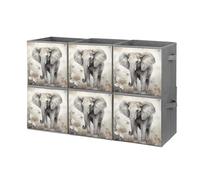 QSKDLAC Cestini portaoggetti cubici organizer pieghevole in tessuto animali carino elefante organizer armadio per armadio ripostiglio