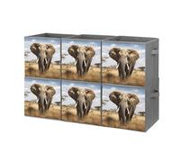 QSKDLAC Cestini portaoggetti cubici organizer pieghevole in tessuto elefante armadio organizer per armadio ripostiglio