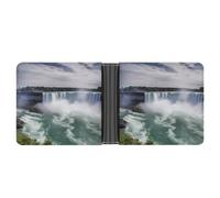 QSKDLAC Portafoglio in pelle sottile e resistente porta carte di credito personalizzato Niagara Falls portafoglio stampa per uomini e donne perfetto per viaggi di lavoro, stile, taglia unica
