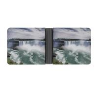 QSKDLAC Portafoglio in pelle sottile e resistente porta carte di credito personalizzato Niagara Falls portafoglio stampa per uomini e donne perfetto per viaggi di lavoro, stile, taglia unica