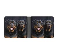 QSKDLAC Portafoglio in pelle sottile e resistente porta carte di credito personalizzato Rottweiler carta da parati portafoglio per uomini e donne perfetto per viaggi di lavoro, stile, taglia unica