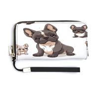 QSKDLAC Portafoglio Rfid Donna Personalizzato Carino Chihuahua Lungo Frizione Portafoglio Portafoglio Carta Portafogli Per Le Donne Uomini, Bulldog francese., 20.0*10.5cm, Moderno