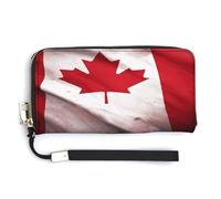 QSKDLAC Portafoglio Rfid Donna Personalizzato Carino Volpi Lungo Frizione Portafoglio Portafoglio Carta Portafogli Per Donne Uomini, Le foglie rosse del Canada, 20.0*10.5cm, Moderno