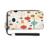 QSKDLAC Portafoglio Rfid Donna Personalizzato Gufi su Un Ramo Lungo Frizione Portafoglio Carta Portafogli Per Donne Uomini, Moderna metà secolo, 20.0*10.5cm, Moderno