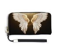 QSKDLAC Portafoglio Rfid Donna Personalizzato Molti Zombie Lungo Clutch Portafoglio Carta Portafogli Per Donne Uomini, Ala delle fate, 20.0*10.5cm, Moderno