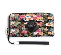 QSKDLAC Portafoglio Rfid Donna Personalizzato Molti Zombie Lungo Clutch Portafoglio Carta Portafogli Per Donne Uomini, Steer Floreale, 20.0*10.5cm, Moderno
