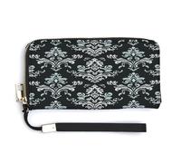 QSKDLAC Portafoglio Rfid Donna Personalizzato Molti Zombie Lungo Clutch Portafoglio Carta Portafogli Per Donne Uomini, Motivo damascato, 20.0*10.5cm, Moderno