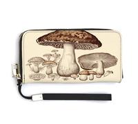 QSKDLAC Portafoglio Rfid Donna Personalizzato Molti Zombie Lungo Clutch Portafoglio Carta Portafogli Per Donne Uomini, Disegno Funghi Vintage, 20.0*10.5cm, Moderno