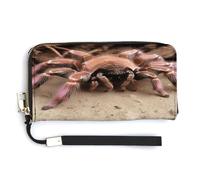 QSKDLAC Portafoglio Rfid Donna Personalizzato Pietra Roccia Camino Lungo Frizione Portafoglio Portafoglio Carta Portafogli Per Donne Uomini, Tarantola Rosa Messicana Grande, 20.0*10.5cm, Moderno