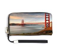 QSKDLAC Portafoglio Rfid Donna Personalizzato Treno A Vapore Lungo Frizione Portafoglio Portafoglio Carta Portafogli Per Donne Uomini, Ponte Golden Gate, 20.0*10.5cm, Moderno
