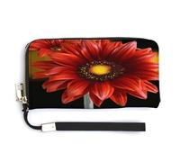 QSKDLAC Portafoglio Rfid Donna Personalizzato Wild Goose by The Bridge Portafoglio Lungo Frizione Portafoglio Carta Portafogli Per Donne Uomini, Girasole Rosso, 20.0*10.5cm, Moderno