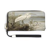 QSKDLAC Portafoglio Rfid Donna Personalizzato Wild Goose by The Bridge Portafoglio Lungo Frizione Portafoglio Carta Portafogli Per Donne Uomini, Garzetta di palude, 20.0*10.5cm, Moderno