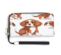 QSKDLAC Portafoglio Rfid Donna Personalizzato Wild Goose by The Bridge Portafoglio Lungo Frizione Portafoglio Carta Portafogli Per Donne Uomini, Cane Beagle., 20.0*10.5cm, Moderno