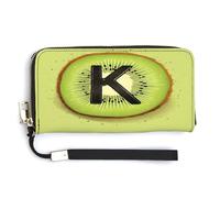 QSKDLAC Portafoglio Rfid Donne Personalizzato Cavalluccio Marino Modello Blu Lungo Frizione Portafoglio Carta Portafogli Per Le Donne Uomini, Kiwi Art Pattern, 20.0*10.5cm, Moderno