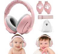 QSLKI 2 in 1 Cuffie Neonato Antirumore, 25db Caschi Antirumore Per Bambini-Cuffie Antirumore Per Bambini 0-4 Anni, Protettori Acustici Per Neonati, Antiscivolo E Antistress, Rosa
