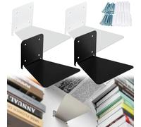 QSLKI 4 Pezzi Mensole Da Muro Per Libri, Libreria Sospesa, Scaffale Libreria Moderne, Mensole Invisibili Metallo, Organizer Per Libri In Metallo Resistente Per Casa, Ufficio, Camera, Soggiorno