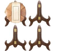 QSLKI 4PCS Supporto Cavalletto Decorativo, 7 Inches, Supporti Per Piatti In Legno, Cavalletti Portatarga In Legno Per Espositori Pieghevoli Espositori Per Piatti, Per Piatti