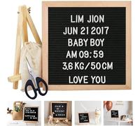 QSLKI Bacheca Per Lettere In Feltro, 25x 25 cm Bacheca Messaggi Feltro Letter Board Con 510 Lettere,Numeri et Emoticon, Per Decorazione,Matrimonio,Baby Milestone,Insegnamento,Display Del Negozio