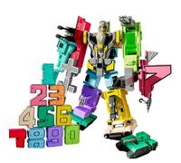 QSLKI Numero Robot Trasformabile, Giocattoli Trasformabili per Regalo di Compleanno, Giocattoli Intellettuali per Bambini, Regali, Educativi Robot 3-6 Anni Bambini che (type 1（0-9）)