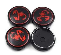 QSLLLY 4 Pezzi Auto Coprimozzi per Abarth 62mm Tappo Mozzo Impermeabile Coprimozzo Antipolvere Copri Ruota Copriruota Centrale Parti,A