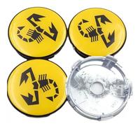 QSLLLY 4 Pezzi Auto Coprimozzi per Abarth 68mm,Coprimozzi Ruota Copricerchi Tappi Antipolvere Antiruggine Durevole Cerchioni Accessori