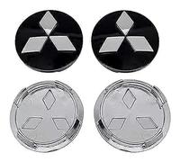 QSLLLY 4 Pezzi Auto Coprimozzi per Mitsubishi ASX Lancer Outlander Eclipse Pajero 60mm Tappo Mozzo Impermeabile Coprimozzo Antipolvere Copri Ruota Copriruota Centrale Parti