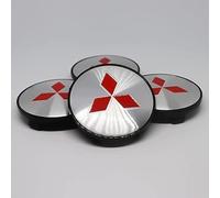 QSLLLY 4 Pezzi Auto Coprimozzi per Mitsubishi Pajero 60mm Copri Ruota Coppetta Tappo Mozzo Tappi Coprimozzo Coperture Mozzi Copriruota Centrale