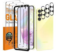 QsmQam 3 Pezzi Vetro Temperato per Samsung Galaxy A35 5G e 3 Pezzi Pellicola Fotocamera, Pellicola Prottetiva Anti Graffio, Durezza 9H, Vetro Protettivo per Samsung Galaxy A35 5G