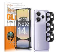 QsmQam 3 Pezzi Vetro Temperato per Xiaomi Redmi Note 14 5G (Non 4G) e 3 Pezzi Pellicola Fotocamera, Pellicola Prottetiva Anti Graffio, Durezza 9H, Vetro Protettivo per Xiaomi Redmi Note 14 5G