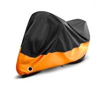 qsms01 Telo Moto Impermeabile Compatible per Royal Enfield Super Meteor 650 - Portatile, Antiruggine, Protezione UV, Antipolvere, Accessorio per Rimessaggio,B/BlackOrange