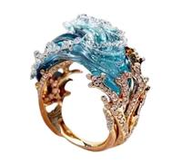 Qsnailfrr Set di gioielli con giuramento dell'oceano, collana/anello/orecchini, collana con giuramento dell'oceano, confezione di gioielli a tema marino estivo, regalo ispiratore per donne, regalo di