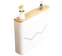 QSNYJPL Copertura Termosifone in Acciaio al Carbonio con Piattaforma Portaoggetti in Legno Massello, Moderno Copricalorifero con Foro Traspirante per Soggiorno e Bagno(White,120x20x80cm/47x8x31.5in)