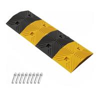QSNYJPL Dossi Artificiali Modulari, Dossi Stradali in Gomma-plastica da 100 Cm per Asfalto, Rampe Auto Antiscivolo per Cemento e Ghiaia, Cuscinetto 50T, Nero/Giallo(100x33x4cm/39x13x1.6in)
