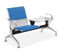 QSNYJPL Sedia Sala d'Attesa con 1 Posto, Sedie Ufficio Ospiti con Piattaforma Portaoggetti, Panca per Sala d'Attesa con Braccioli e Schienale per Aeroporto, Banca, Ospedale(Blue)