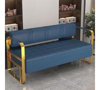QSNYJPL Sedia Sala d'Attesa, Panchina da Ufficio Divani per il Tempo Libero con Cuscino in PU, Sedie Ufficio Ospiti con Braccioli e Schienale per Salone di Bellezza, Barbiere(Blue,150cm/59in)