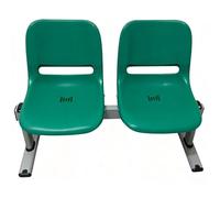 QSNYJPL Sedie Ufficio Ospiti a 2 Posti, Panchina da Ufficio con Struttura in Acciaio, Sedia Sala d'Attesa con Schienale per Salone da Barbiere, Arredamento per Bar(Green)