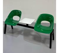 QSNYJPL Sedie Ufficio Ospiti a 2 Posti, Sedia Sala d'Attesa con Piattaforma Portaoggetti, Panchina con Schienale per Bar, Abbigliamento, Negozi, Decorazioni Fotografiche(Green)