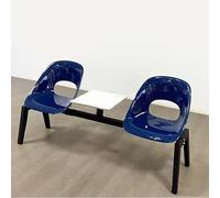 QSNYJPL Sedie Ufficio Ospiti a 2 Posti, Sedia Sala d'Attesa con Piattaforma Portaoggetti, Panchina con Schienale per Bar, Abbigliamento, Negozi, Decorazioni Fotografiche(Blue)